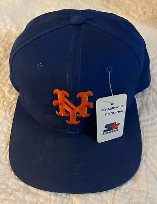 Vintage MLB New York Mets Starter Snapback Hat Cap From 1990s With Tags  • $40