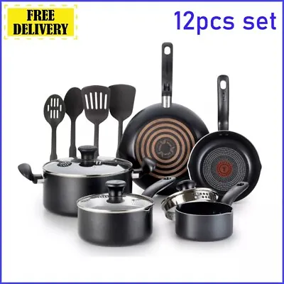 T-fal Simply Cook 12pc Nonstick Cookware Set - Black • $60.99