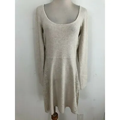 Victoria Secret Cotton-Blend Knit Sweater Dress Beige W/Open-Knit Sides Size M • $24