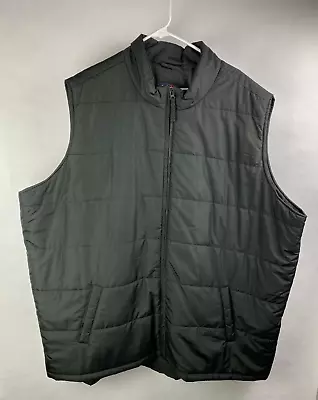 Canyon Ridge Mens 3XLT Solid Black Puffer Jacket Vest Collared Full Zip Pockets • $34.95