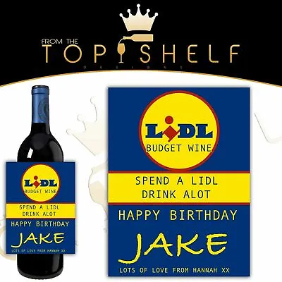 £3.20 • Buy Personalised Funny Lidl Wine Bottle Label Any Name / Occasion