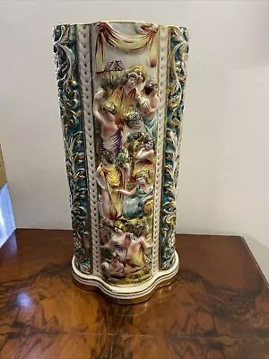 EXTREMELY RARE CAPODIMONTE RELIEF VASE  Large - 40cm High • £65