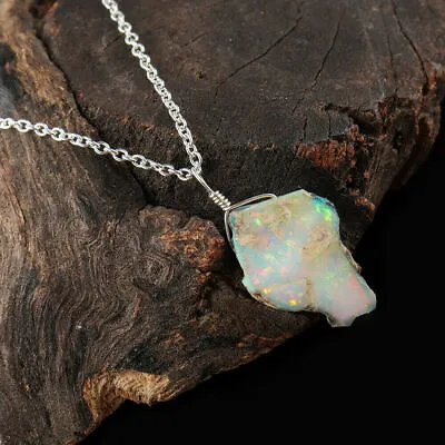 $11.11 • Buy Ethiopian Opal Pendant Necklace 925 Sterling Silver Women Gemstone Jewelry Gift