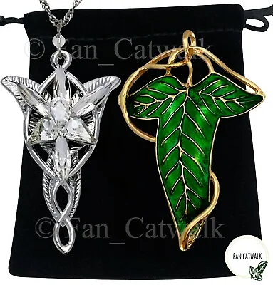 GOLD VEINS + Elven Leaf Brooch SET Pin Badge  Hobbit LOTR Lord Of The Rings Cape • £14.95