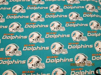 Nfl Miami Dolphins Brand New Design 1 Remnant Piece - 100% Cotton New • $4.99