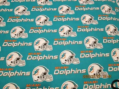 Nfl Miami Dolphins Brand New Design 1/2 Yard Piece - 100% Cotton New • $6