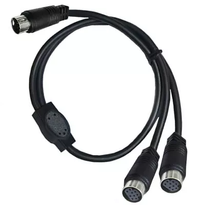 Mini Din 9-Pin Male To Dual Female Y Splitter Audio Cable 0.5m • £9.95