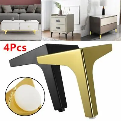 4Pcs Metal Furniture Support Legs Sofa Hardware Tool Cabinet Table Stand Feet UK • £10.49