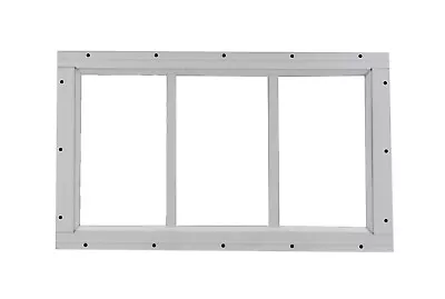 Shed Transom Window 10  X 18  White/Brown Tempered Glas Playhouse Animal Shelter • $29.50