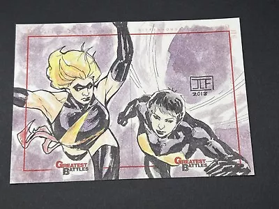 Marvel Greatest Battles Sketch Cards By JC Fabul Of 2 Hotties • $74.95