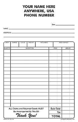 (250) 2-part Carbonless NCR Forms - Sales Receipts - Invoices • $52