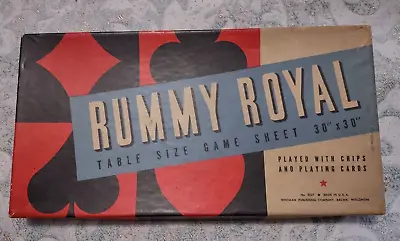 VTG Rummy Royal  Whitman 1937 No. 3027 Box With Table Size Game Sheet 30 X 30  • $23.99