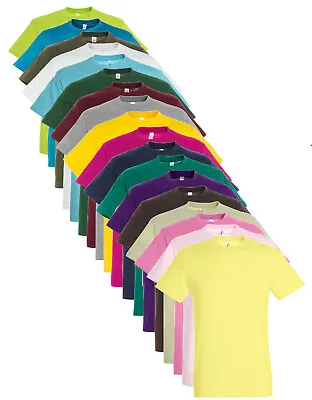 £7.99 • Buy Mens 100% Cotton Plain Blank Tee Shirt T-Shirt T Shirt 40 Colours S - 4XL XXXL