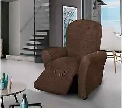 Paulato By Gaico Velluto Pattern Furniture Cover Recliner Chair - Mocha Brown • £32.77