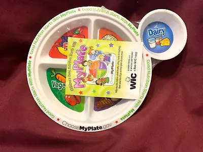 NEW WIC Choosemyplate.gov Sectioned Plate * Children's Plate *FREE 1st Cl. Ship • $10