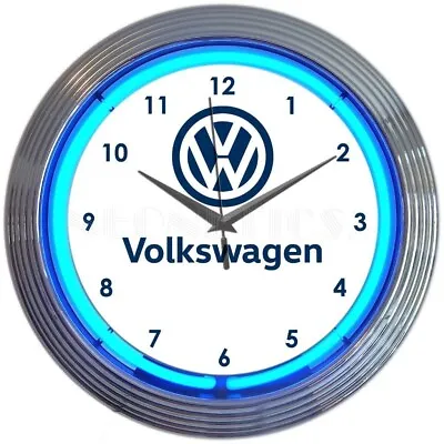 Volkswagen Car Garage 15  Wall Décor Neon Clock 8VWCLK • $85.99