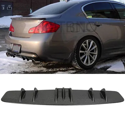 For Infiniti G35 G37 Sedan Rear Diffuser Fin Bumper Lip Splitter Spoiler Carbon • $43.99