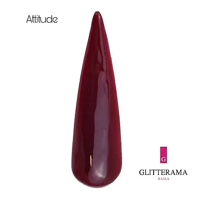 ATTITUDE Coloured Red Burgundy Dark Wine Acrylic Powder Glitterama Nails Maroon • £2.95