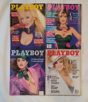 Playboy Magazine Lot Of 4-19861987. Linda Evans Victoria Sellers Carrie Leigh • $13