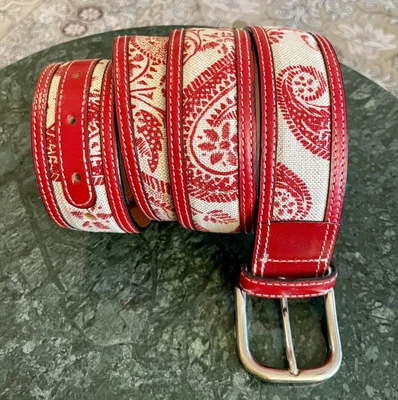£10 • Buy Anderson's Leather And Fabric Belt, 110 / 44, Red Leather Belt