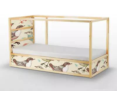 IKEA KURA BED Removable Decal Self-adhesive Sticker For Furniture Colorful Birds • £60.95