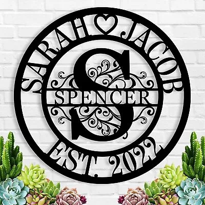 $29.95 • Buy Personalized Family Name Metal Signs, Monogram Wall Decor, Custom Last Name Sign