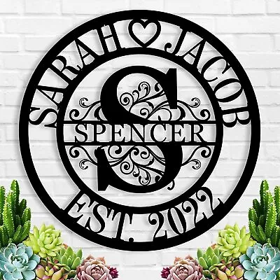 Personalized Family Name Metal Signs Monogram Wall Decor Custom Last Name Sign • $119.95