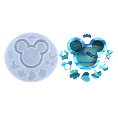 Silicone Mickey Mouse Resin Epoxy Casting Mold Coaster Jewelry Making Mould DIY • £2.59