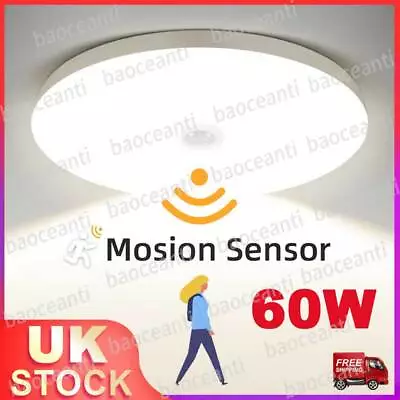 LED Ceiling Light PIR Motion Sensor Lights Panel Wall Lamp Bedroom Living Room • £11.90