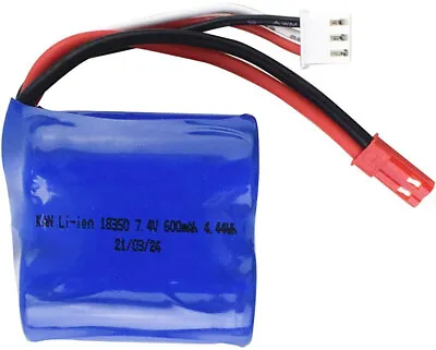 1pack 7.4V 600mAh Replacement Lipo Battery 15C 18350 For Remote Control Boat • £17.99