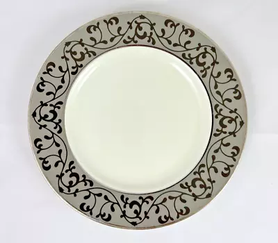 MIKASA Bond St Salad Plate Gray Band Black Scrolls Platinum Rim L3423 MULTIPLES • $15