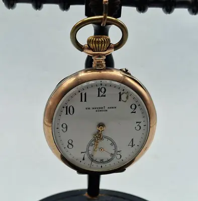 Antique Solid Silver Th. Beyer S Sohn Zurich Pocket Watch 50 Mm. Spare Only/i084 • £69