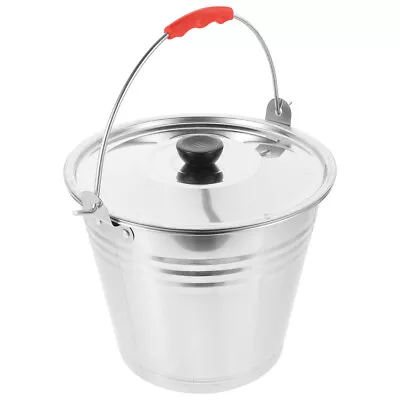 1PC Stainless Steel Bucket Milk Bucket Child Heavy Duty Metal Cow Feeder • $28.21