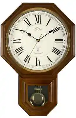 Acctim Woodstock Pendulum Wall Clock Quartz Pendulum Movement Dark Wood Effect • £34.99