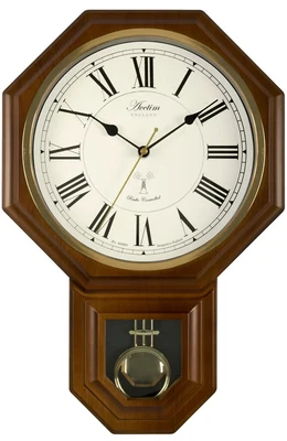 Acctim Woodstock Pendulum Wall Clock Quartz Pendulum Movement Dark Wood Effect • £34.99