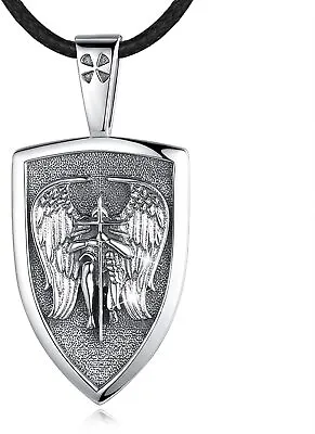 St Michael Necklace Sterling Silver Men Women Archangel Protect Angel Guardian • $113.35