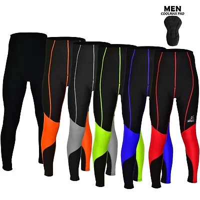 Cycling Tights Trouser Mens Thermal Coolmax 3D-Padded Cycle Leggings Long Pants • £13