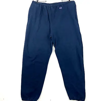 $33.99 • Buy Vintage Champion Sweat Pants Size 2XL Blue Made In Usa 90s