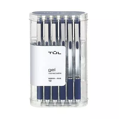 $19.72 • Buy TUL Retractable Gel Pens, Medium Point, 0.7 Mm, Gray Barrel/Blue Ink , 12-Pack