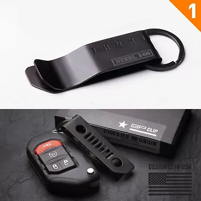 $13.99 • Buy GPCA Money Clip BLACK Steel + Key Ring Thick Money Stack Or 6 Credit Cards