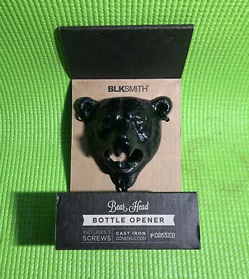 BLKSMITH Bottle Opener Bear Head Cast Iron Black Finish Wall Mount Chicago Bears • $10