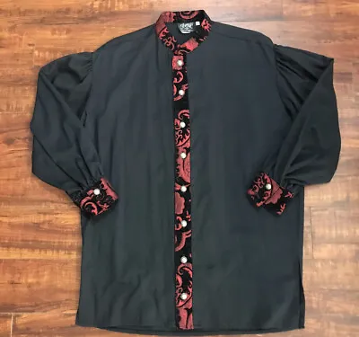 Shrine Gothic Rock Tapestry Steampunk Victorian Button Shirt Size Small Men’s • $79.96