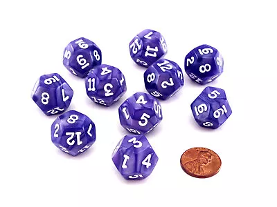 Pack Of 10 D12 18mm Koplow Games Pearl Dice - Purple • $9.99