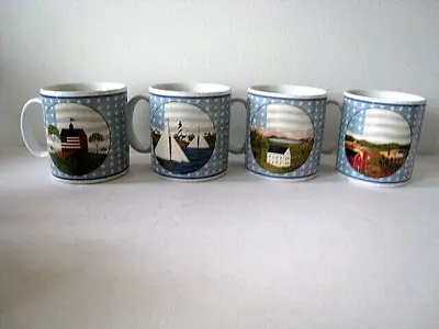 4   America The Beautiful   12 Oz Mugs Cups By Sakura  Warren Kimble 1999 • $14