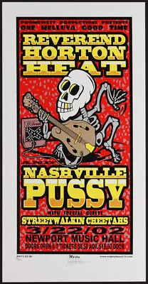 Reverend Horton Heat Nashville Pussy Newport Hall Columbus 02 Poster Mike Martin • $89.99