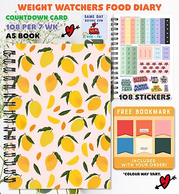 £15.95 • Buy 6 MTH SUMMER Food Diary WEIGHT WATCHERS Diet Compatible Journal Planner Log New