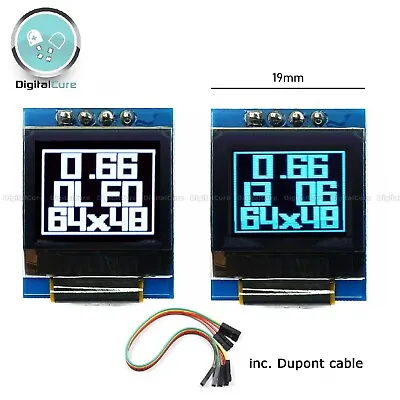 Small OLED 0.66  I2C LCD 64x48 Display SSD1306 Tested - Arduino ESP32 ESP8266 D1 • £6.59