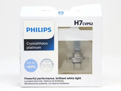 OPENBOX Philips H7 Crystal Vision Platinum Halogen Bulbs H7CVPS2 MC190-2 • $25.50