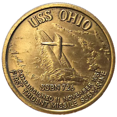 Token Medal FIRST TRIDENT MISSILE SUBMARINE USS OHIO GENERAL DYNAMICS Military • $1.55