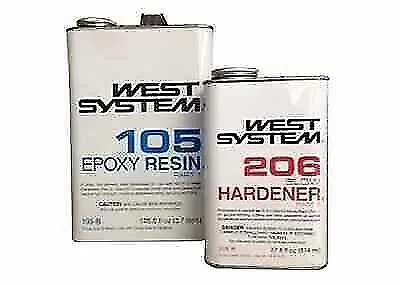 $169.95 • Buy WEST SYSTEM EPOXY RESIN W/SLOW HARDENER  655-105B Gal 655-206B Qt